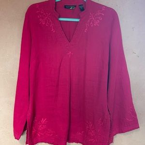 Fuchsia long sleeve pullover